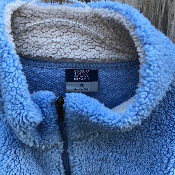 MV Sport New York AMNH Cerulean Blue Teddy Jacket Pullover XL - Picture 3 of 4